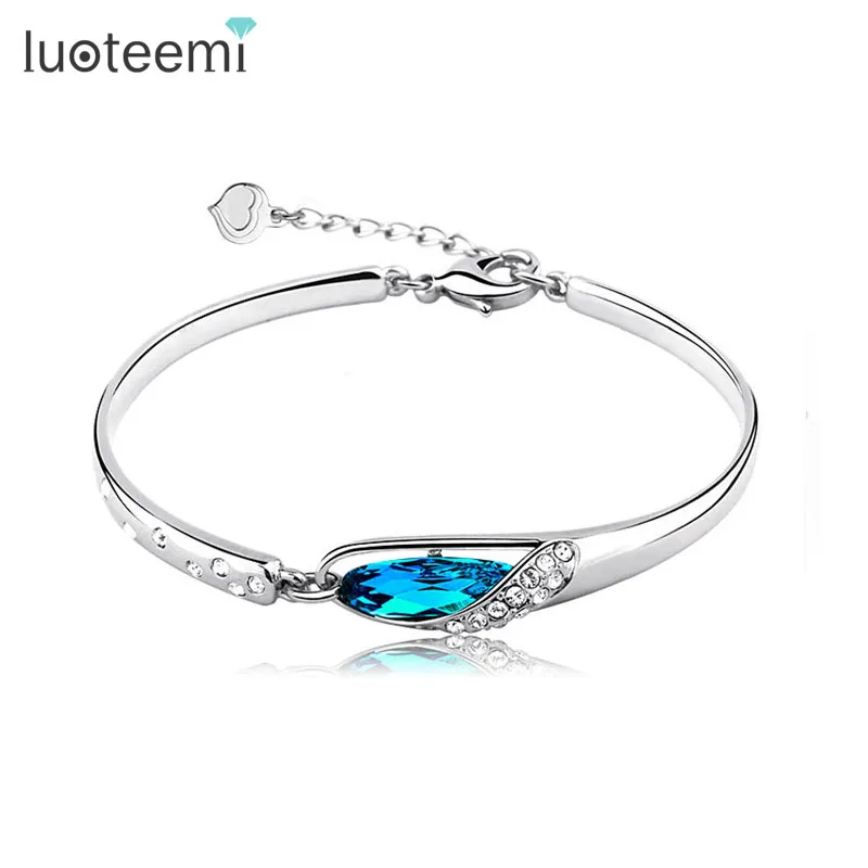 

LUOTEEMI Jewelry Wholesale Women Tops Fashion Jewelry Christmas Gift Austria Crystal Bangle
