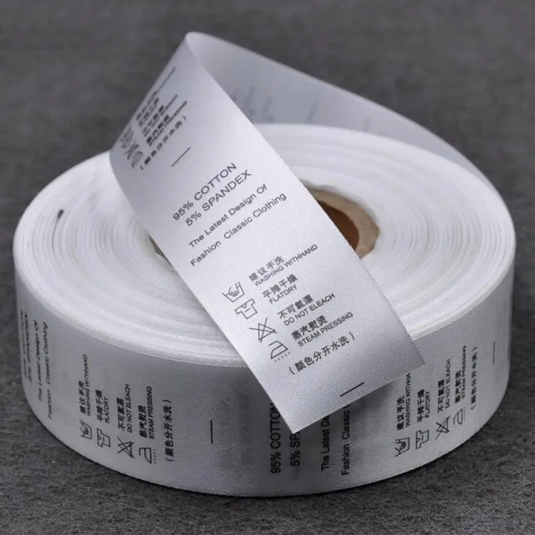 30mm*200m Blank Garment Polyester Woven Printing Washing Ribbon Satin