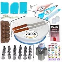 

2019 new 74 pcs Cake Decorating Supplies Set Baking Tools Kit with 42Icing Tips, 3 Coupler, 2 Silicone Bag 10 Disposable Bags