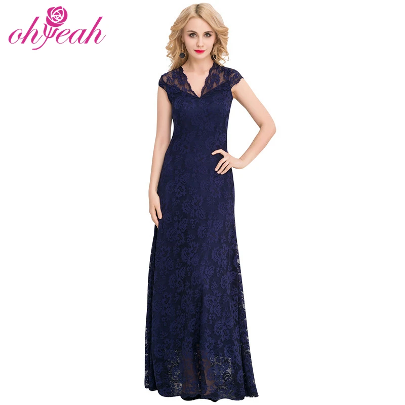 

Hot selling two color four size lace long evening dress