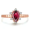 925 Sterling silver bridal ruby jewellery rose gold plated eternity open engagement ring diamond