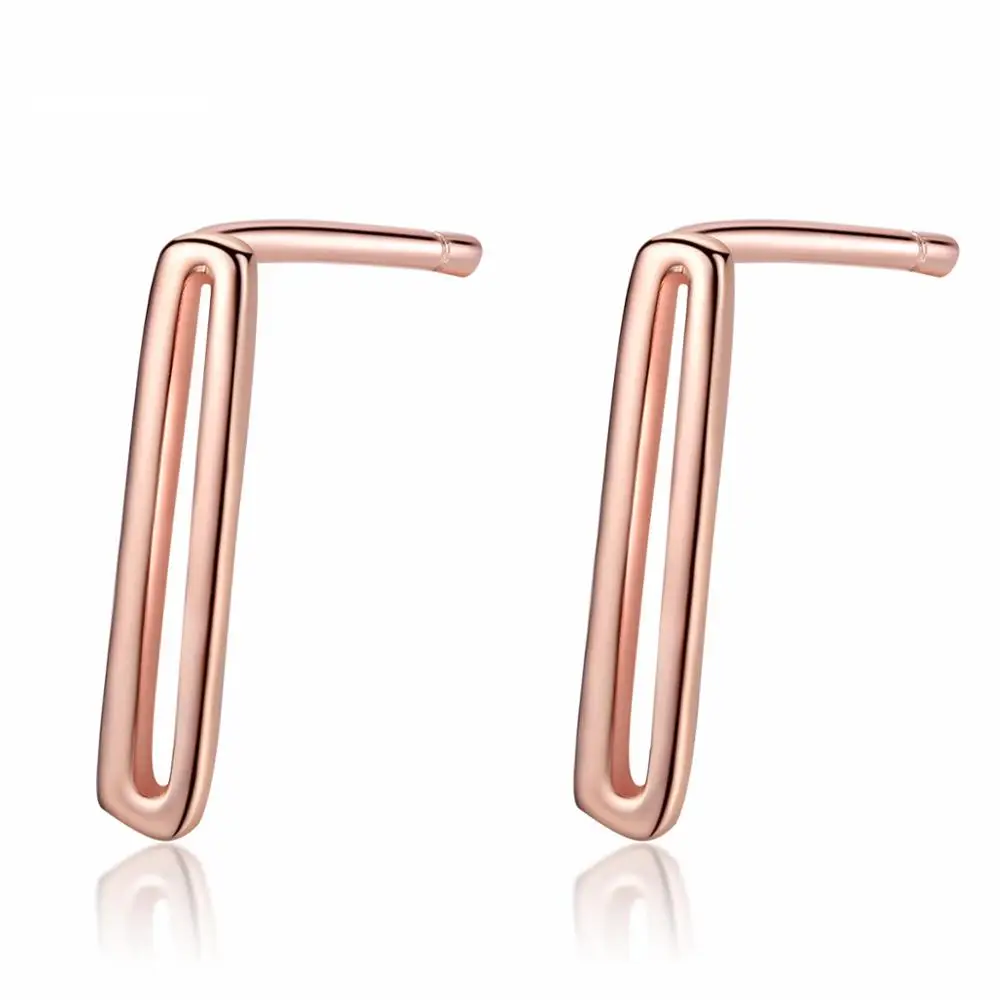 

2020 fashion Trendy Women Rose Gold Color 925 Sterling Silver Drop Dangle Earrings, White / pink