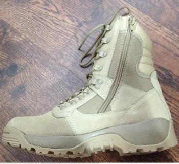 military desert boots with zipper