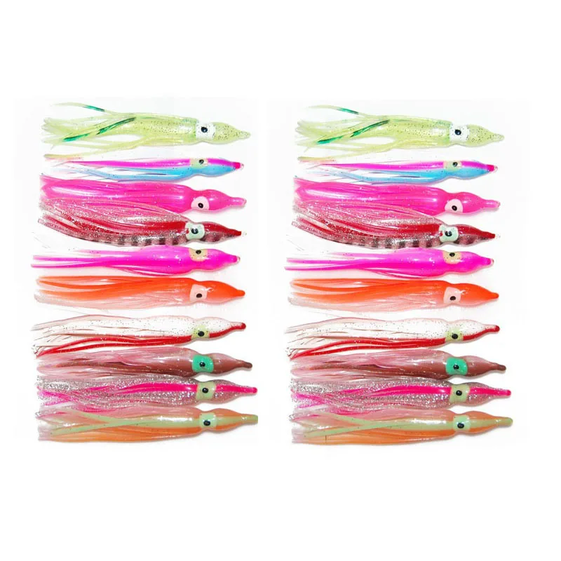 

2''- 4.75 Octopus Squid Skirt Lures Octopus Skirts Fishing Bait Hoochies Saltwater Soft Fishing Lures, Mixed color