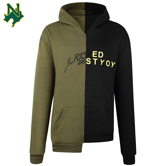 half colored hoodies