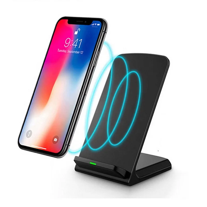 

Dual 2 coils QI Fast charging H8 10W wireless mobile phone Quick charger holder pad for apple, Black ,white