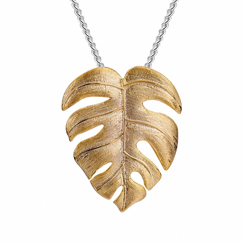 

China factory solid silver leaf pendant woman jewelry, Can be customized