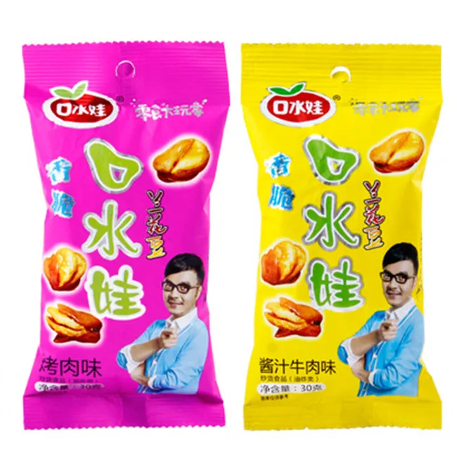 
Wholesale healthy snacks fried broad bean beans spicy/spiced/sauce beef/ barbecue taste 