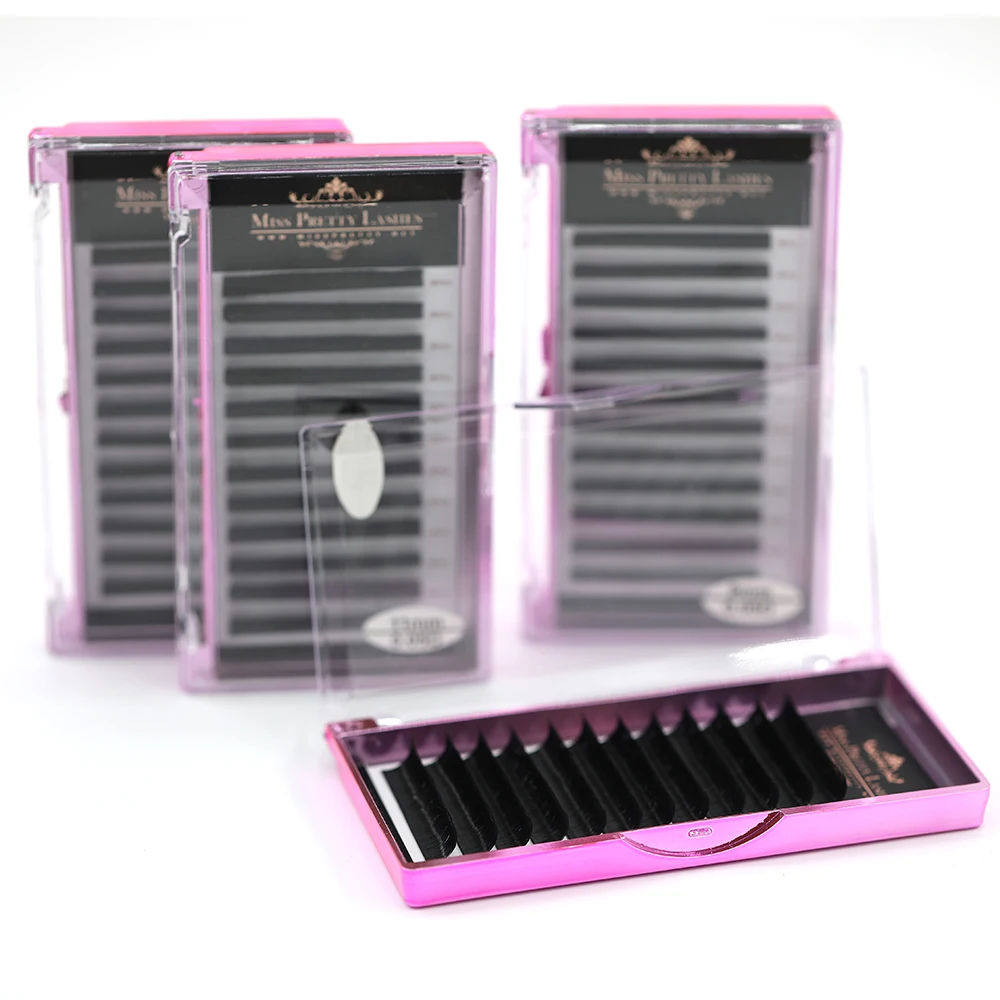 
Free Sample Easy fan mega Russian Volume lashes C D Curl Eyelash Extension 0.07 blooming eyelashes 