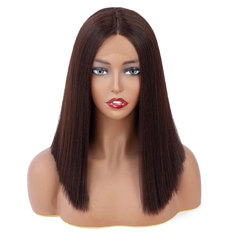 

Fashion yaki straight synthetic hair lace front synthetic wig for black women, 4#