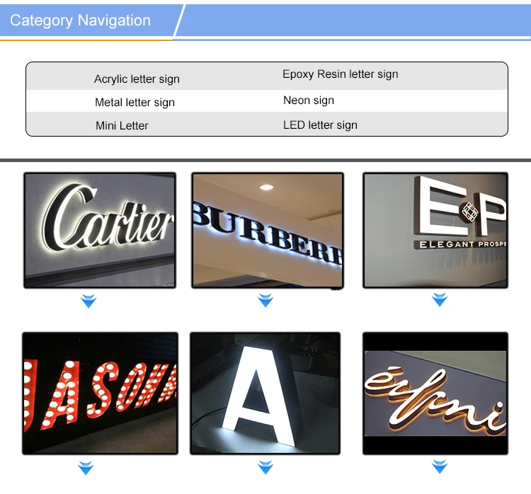 Outdoor 3d Led Epoxy Resin Acrylic Mini Letter Sign Display Luminous 