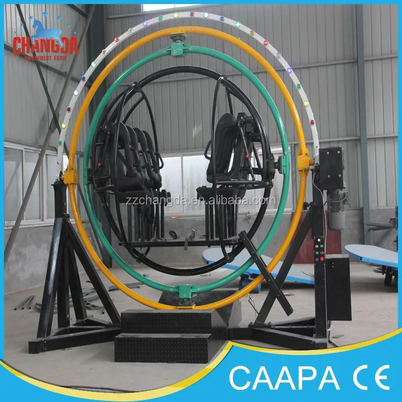 
Thrilling Park Outdoor Games 3d motorized human gyroscope for sale 