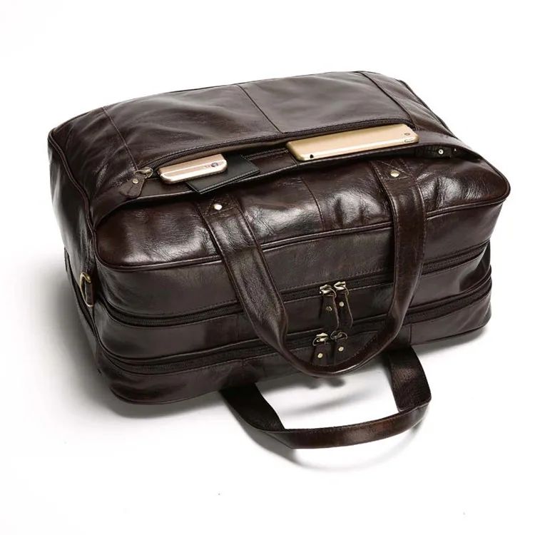 

Wholesale Low Moq Large Capacity Waterproof Extra Work Travelling Duffle Bag Large Leather Briefcase 8911 Bolsa de viaje, Coffee