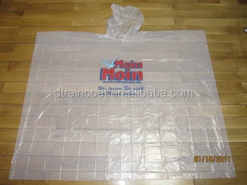 Promotional disposable rain poncho with brand logo.JPG