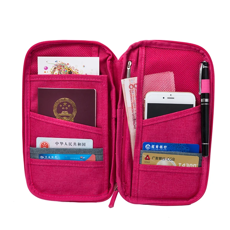 

Travel credit card bag passport and ticket holder Multi-function passport holder, Rose, black, navy, grey, orange, purple