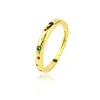 Gold plated color stone cz rainbow ring