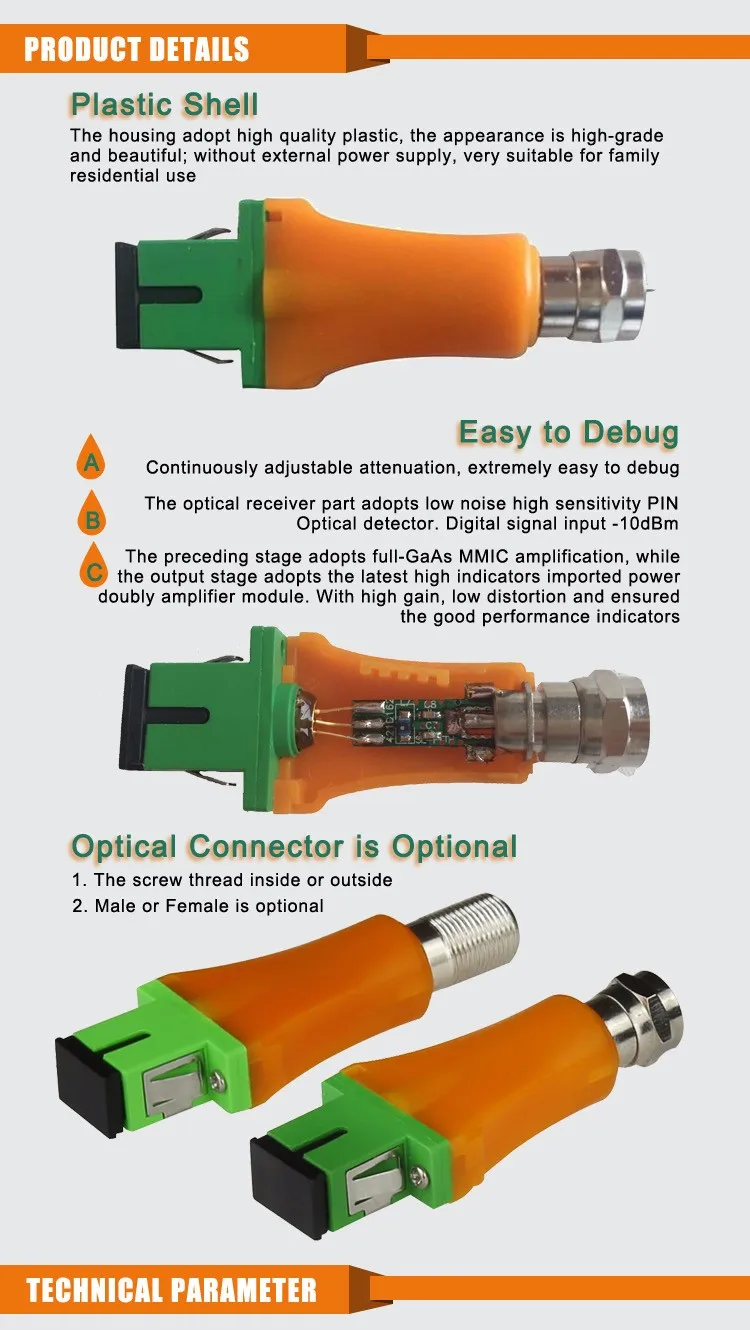 Passive optical receiver / node for CATV