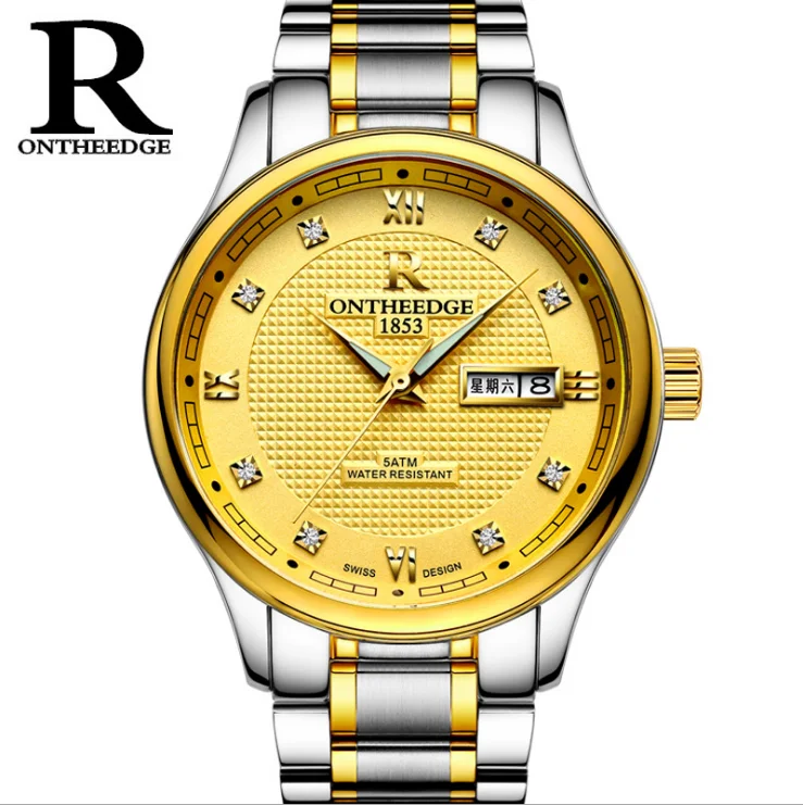 

Luxury Brand Gold Steel Men's Quartz Wristwatch Fashion Casual Dress Business Sport Watch Men Clock Relogio Masculino, One colour