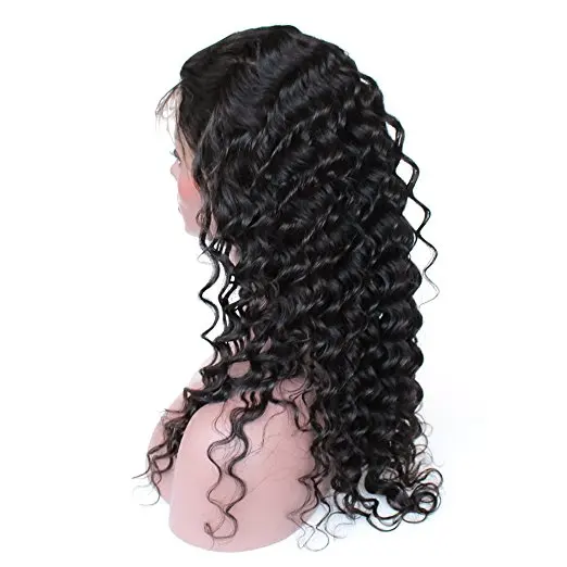 

Deep wave brazilian human hair women 360 lace frontal wig for black women