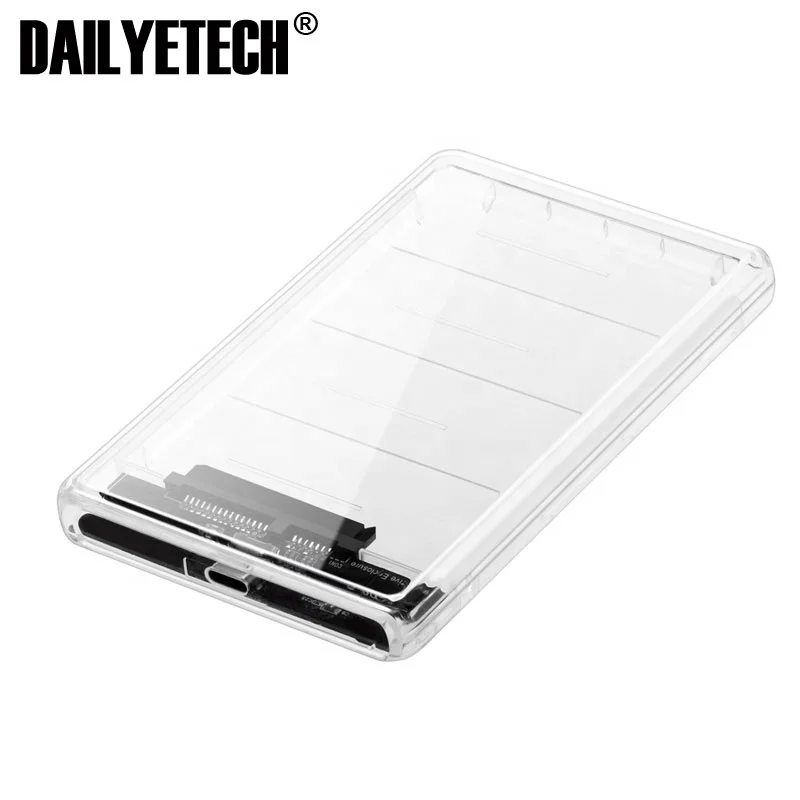 

Transparent HDD Case Type C to USB3.1 2.5 inch Hard Drive Enclosure Support UASP Protocol