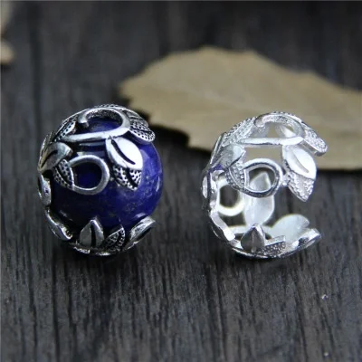

925 Sterling Silver Bracelet Flower Beads Cap Spacer For Jewelry Making Beads Bracelets DIY Accessories