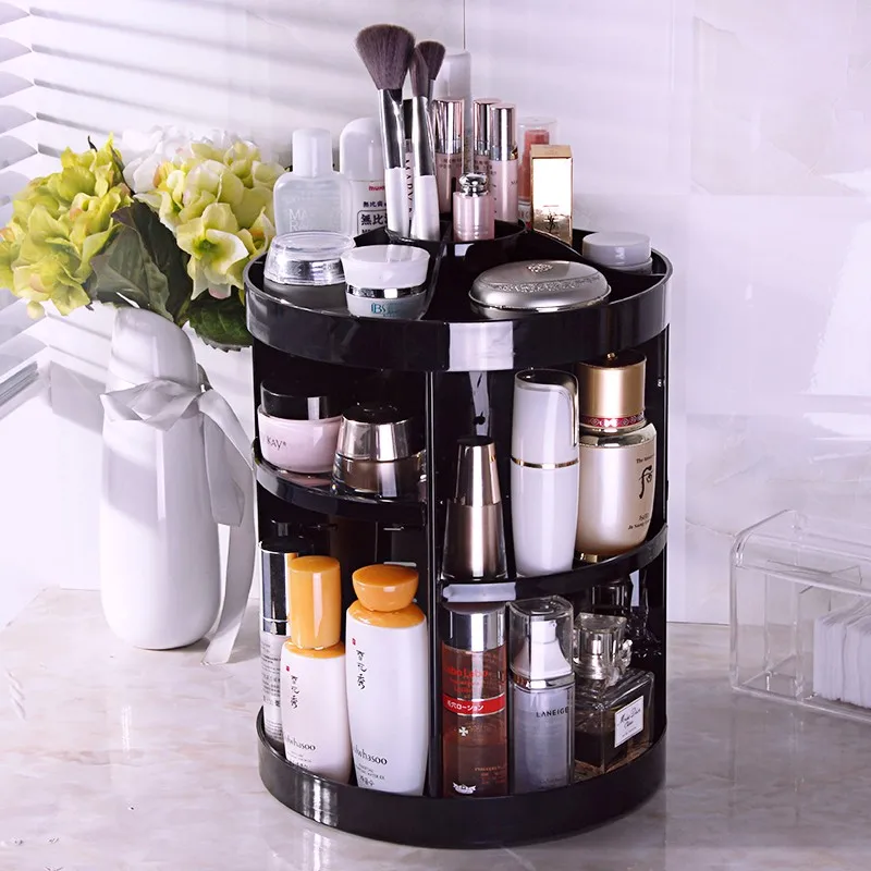 Diy Adjustable Cosmetics Caddy Shelf Organizer Box Carousel Spinning Holder Storage Rack 360