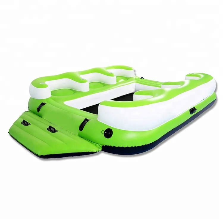 

PVC 6 Person Inflatable Pool River Floating Island or Raft For Lake Water Party, Green(or customized)