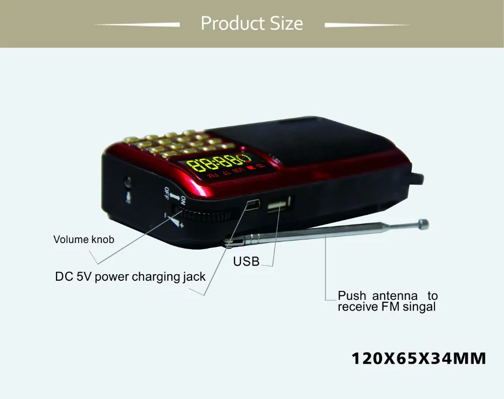 2 Pcs 18650 Battery Portable Fm Radio Speaker (b820a) - Buy Radio Speaker,Mini Speaker,Protable 