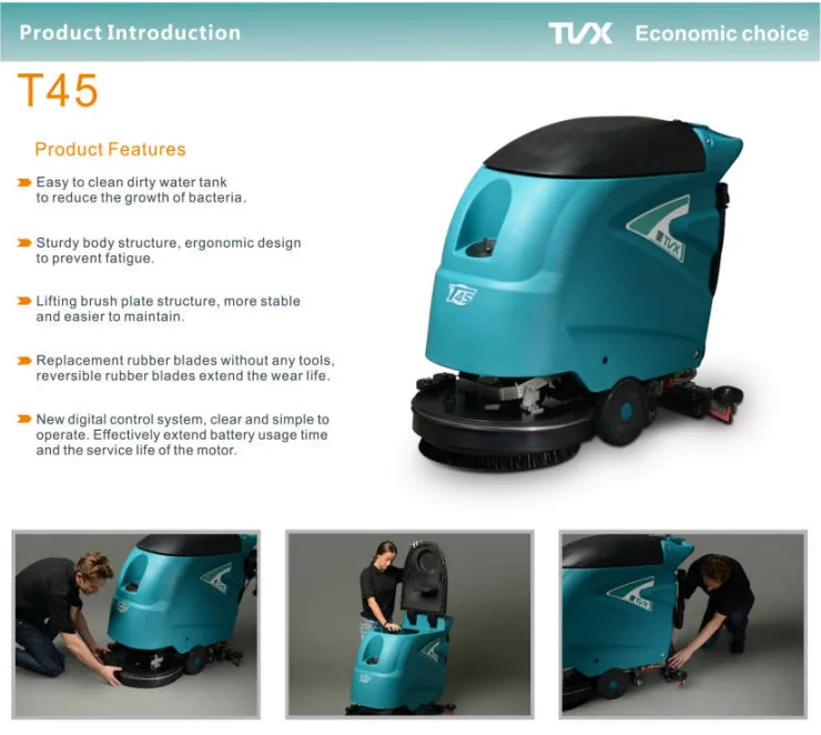 Electric Scrubber Hand Push Electric Floor Cleaner Machine/sweeper