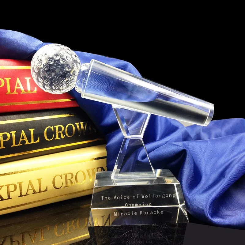 Pujiang Factory Wholesale Glass Crystal Microphone Trophy Buy Cheap Microphone Crystal Trophy