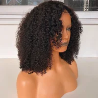 

100% Raw Virgin Hair Indian Full Lace Kinky Curly Short Human Hair Wigs for black women