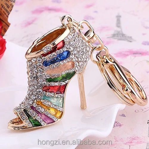 

2018 Creative High Heel Shoes Keychains Rhinestone Keyring Women Handbag Key Holder, N/a