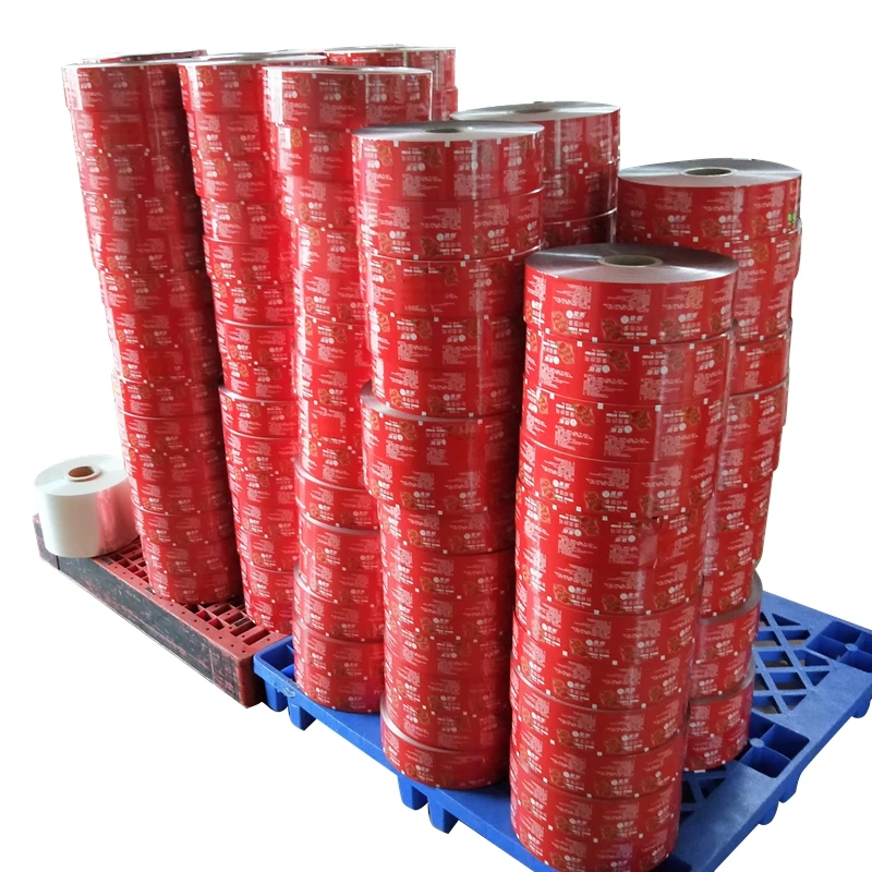 
High precision top grade moderate price aseptic food packaging plastic roll film sachet film roll for tomato paste 