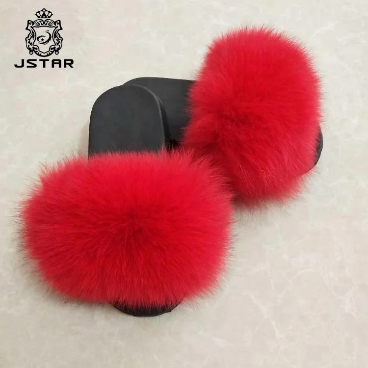 

Factory Wholesale Fox Fur Children slipper fur slipper soft fur slippers, As picturre,according to your needs