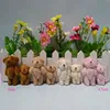 4cm to 4.5cm, 6cm Mini Stuffed Jointed Bear,Teddy Bear Long wool bears,plush toys for cartoon bouquet 4color 100pcs/lot