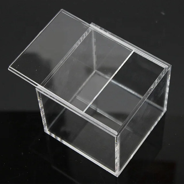 Source High clear acrylic box with sliding lid on m.