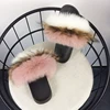Wholesale casual fur slippers women custom pvc plain slides sandals