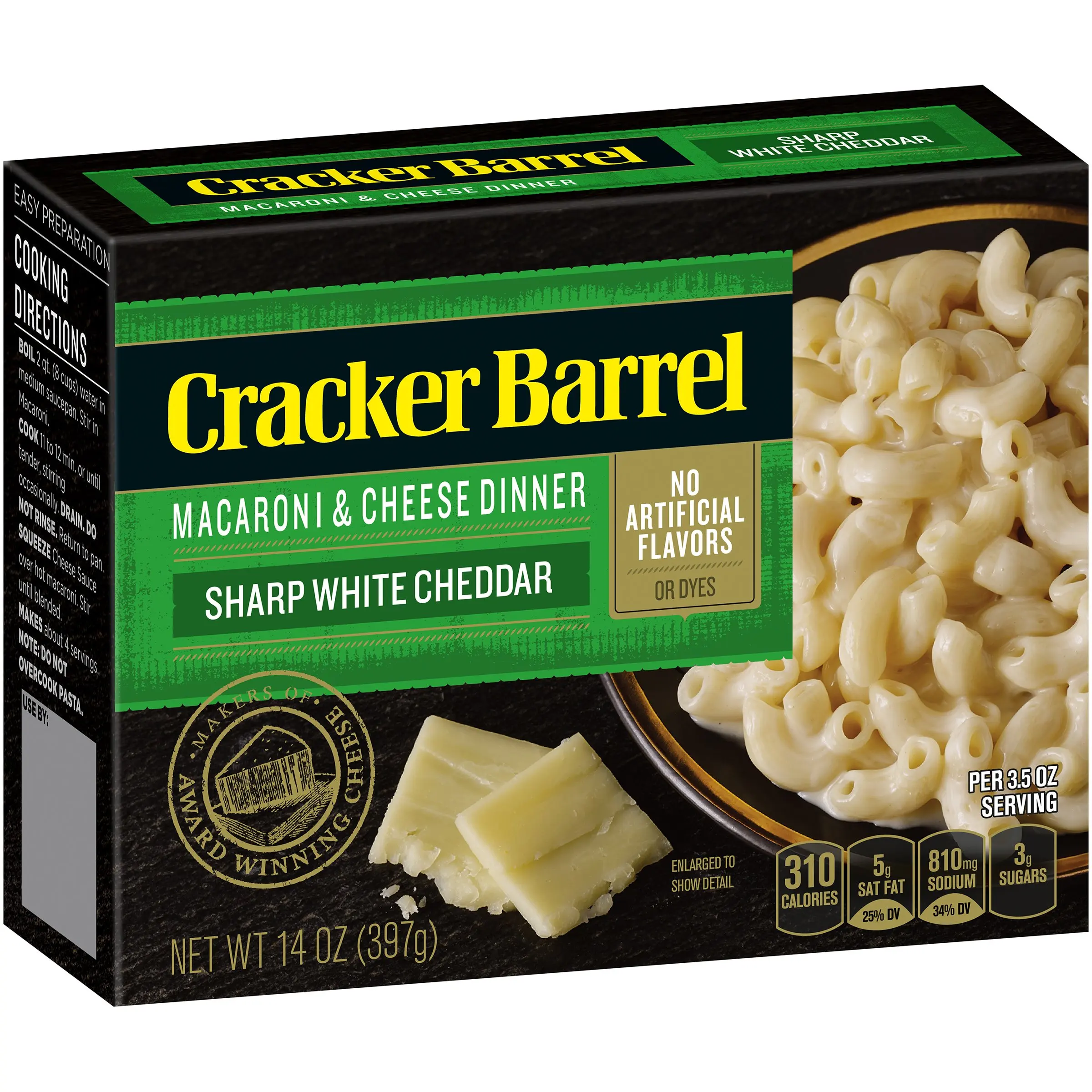 3.09. Cracker Barrel Macaroni and Cheese, Vermont White Cheddar, 14 Ounce. 