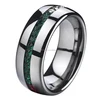 8mm Cheap Green Red CZ Stones Channel Setting Tungsten Carbide Rings