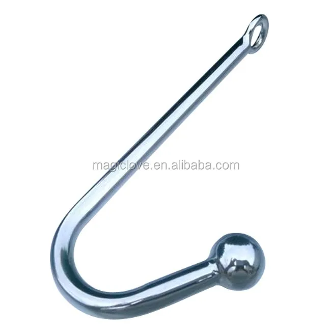 2528250mm Stainless Steel Anal Hook Metal Butt Plug With Ball Anal