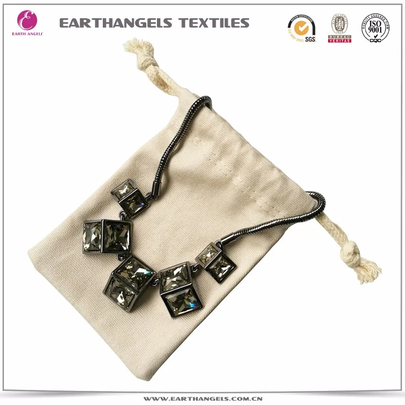 
Custom Logo Printed 100% Cotton Small Pouch For Jewelry 
