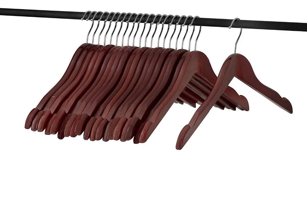 Inspring Bois Cintre Mahogany Wooden Hangers High Quality Clothes Hangers For Coat And Suit