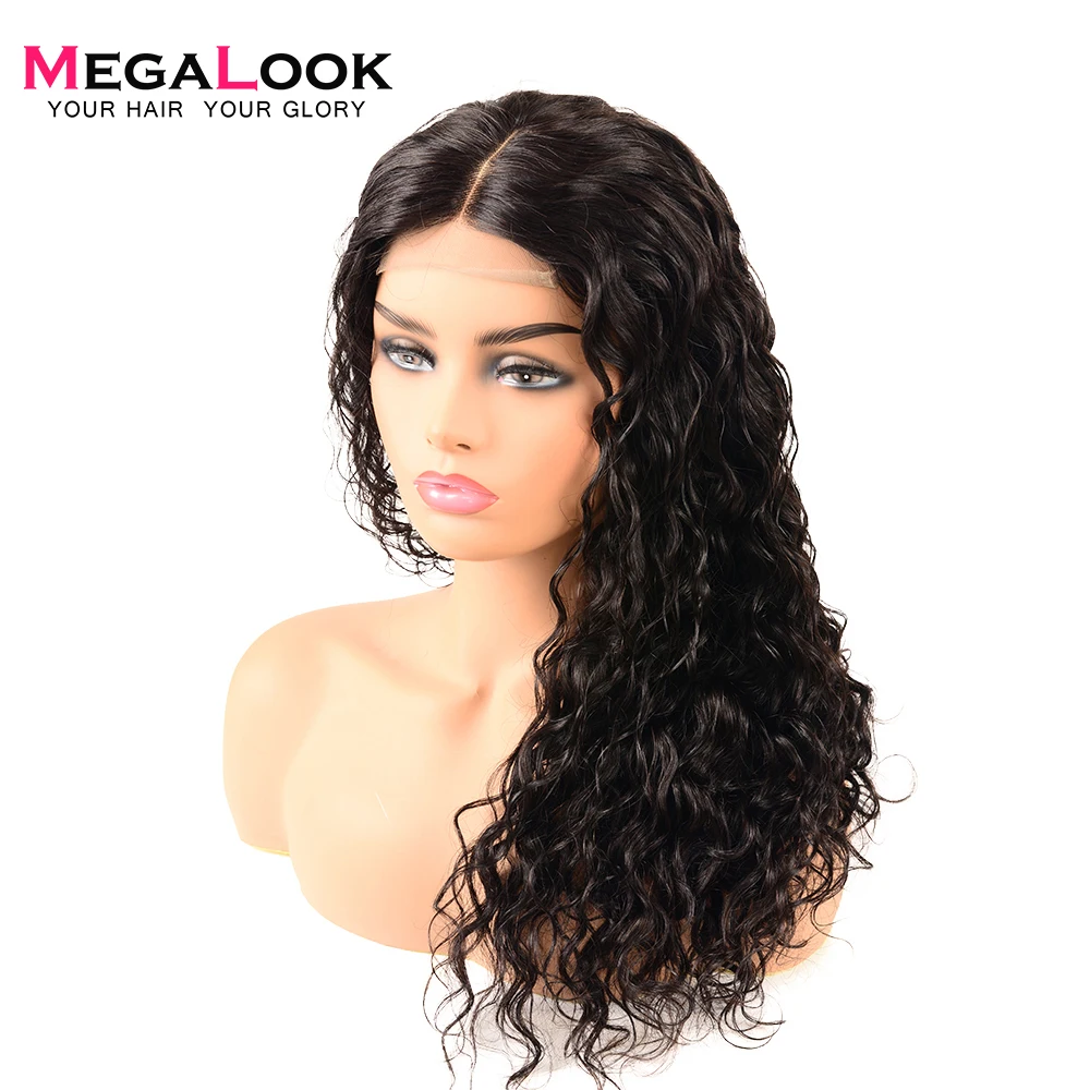 

Free Shipping Discounts Brazilian 4x4 Water Wave 210% Density Pre Plucked Lace Front Wig Remy Human Hair Wigs