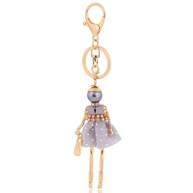 Custom Made Fashion Doll Pendant Keychain Luxurious Gold Line Yellow