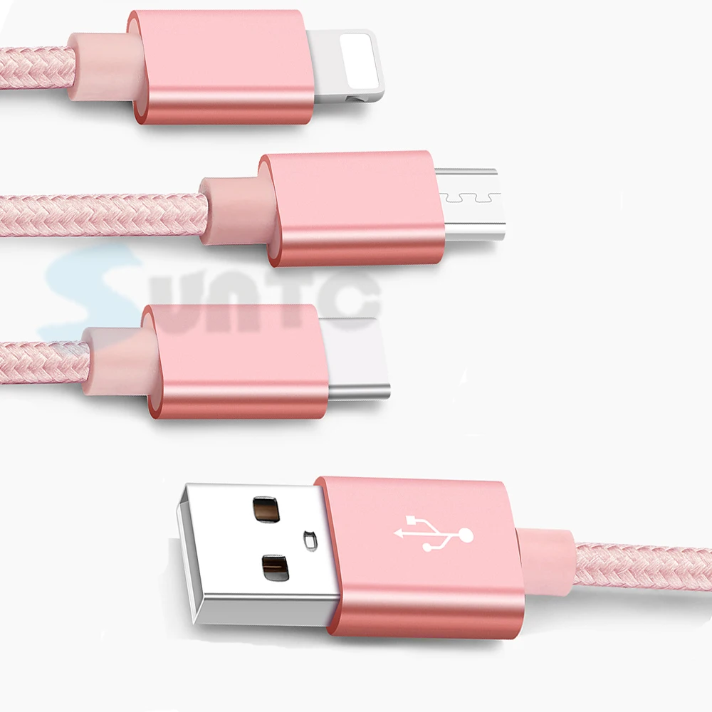Multi cable 3in1 Nylon braided usb charging cable 3ft 6ft for micro usb usb-c for iphone Multi cable 3in1 Nylon braided usb charging cable 3ft 6ft for micro usb usb-c for iphone