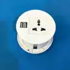 mini Smart round Electric office table plug grommet hub socket with usb charging