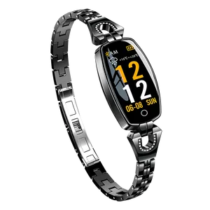Hot Selling Luxury H8 Heart Rate + Blood Pressure Fitness Tracker Jewelry Watch Band Sport Smart Bracelet for Women