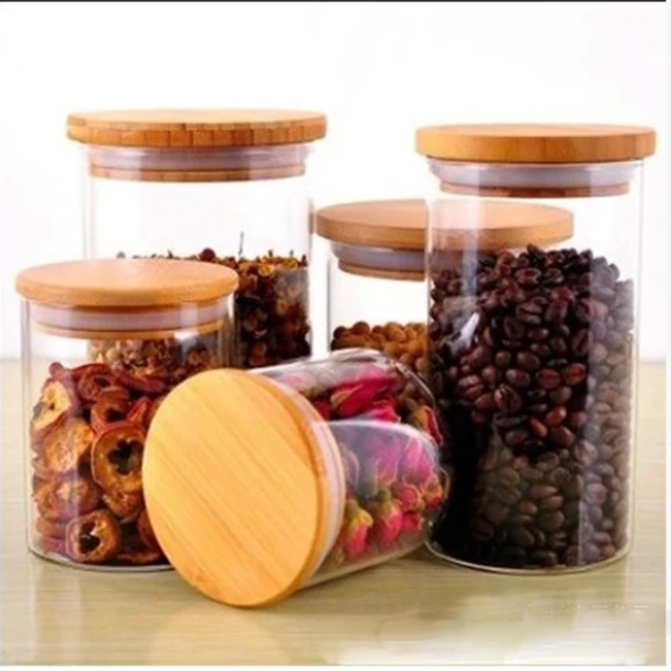 Heat Resistant High Borosilicate Glass Jar Transparent Round Food