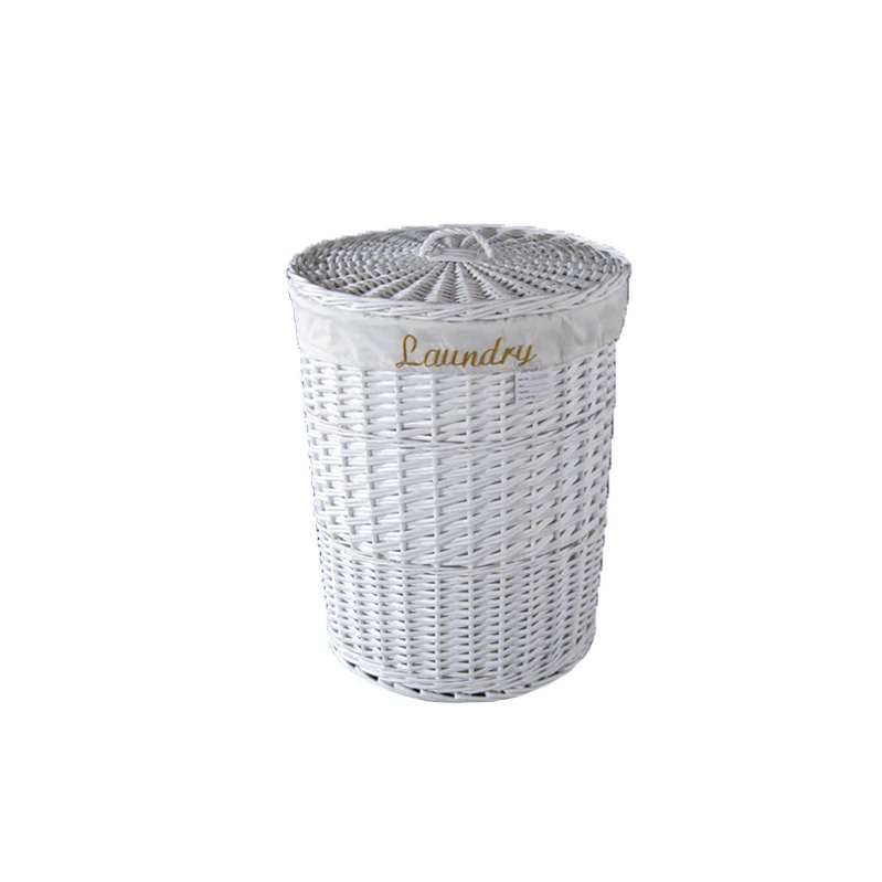 white wicker laundry hamper