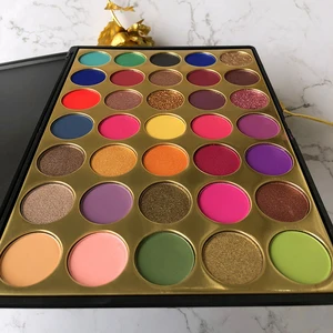 2019 New Customized Brand Highly Pigmented Eye Shadow 35 Colors Shimmer Eyeshadow Palette Makeup